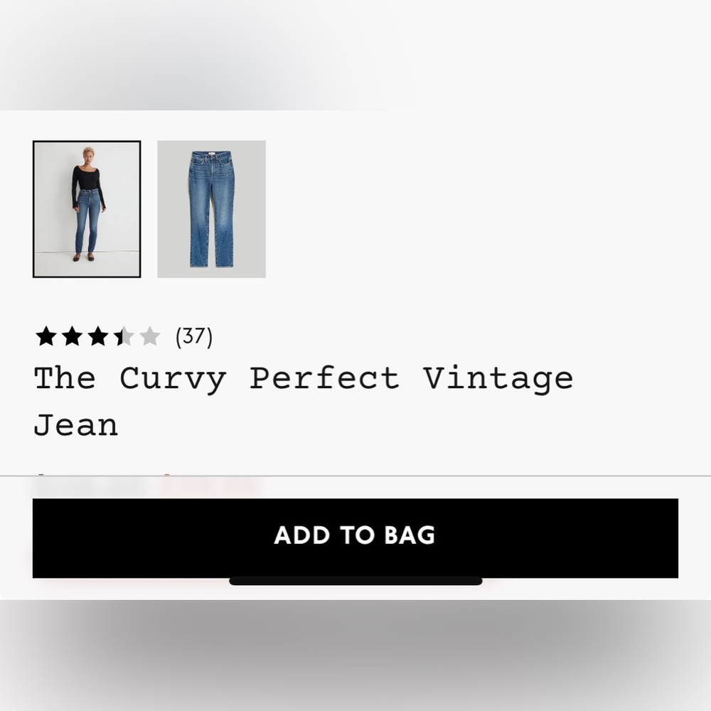 Madewell: Curvy Perfect Vintage Jean